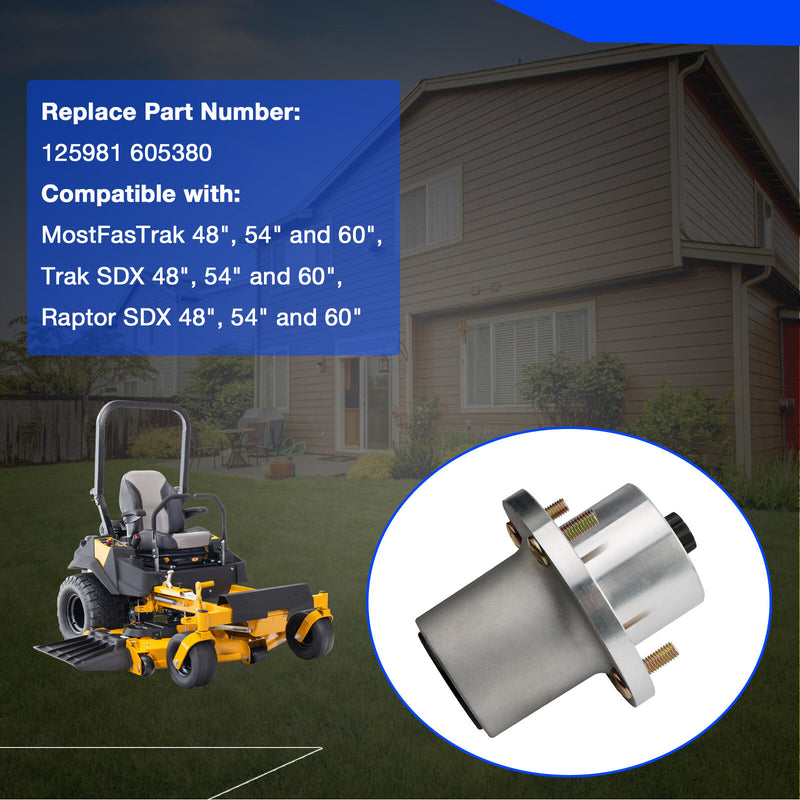 125981 Deck Blade Spindle For Hustler Fastrak Raptor SDX SD 48 54 60 In Mower