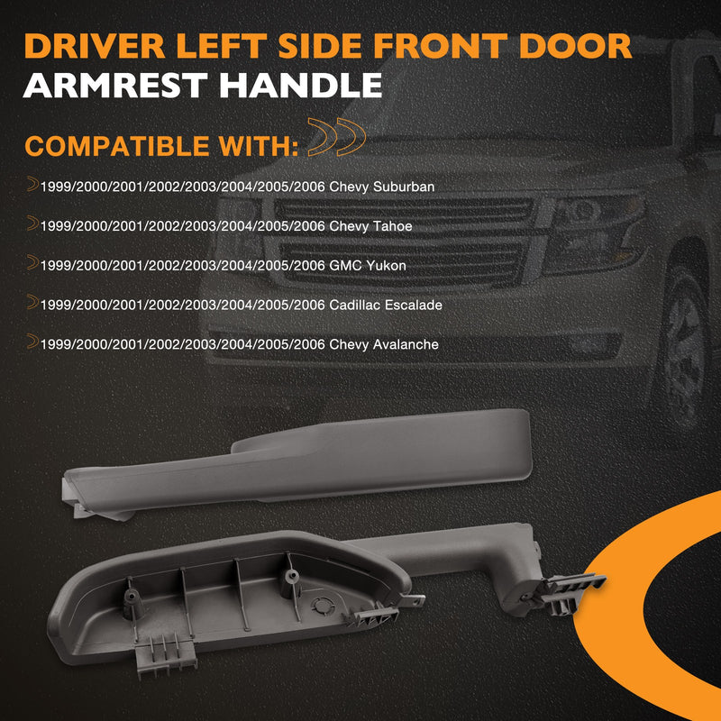 Driver Armrest Handle For Chevy Suburban Avalanche GMC Cadillac 1999 2006 Gray