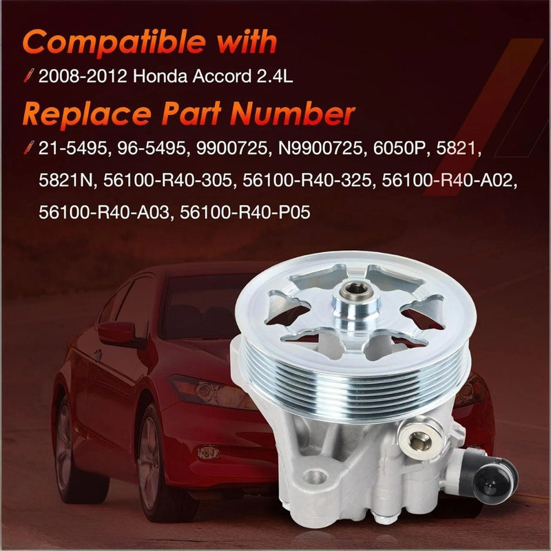 21 5495 Power Steering Pump with Pulley for 2008 2012 Honda Accord 2.4