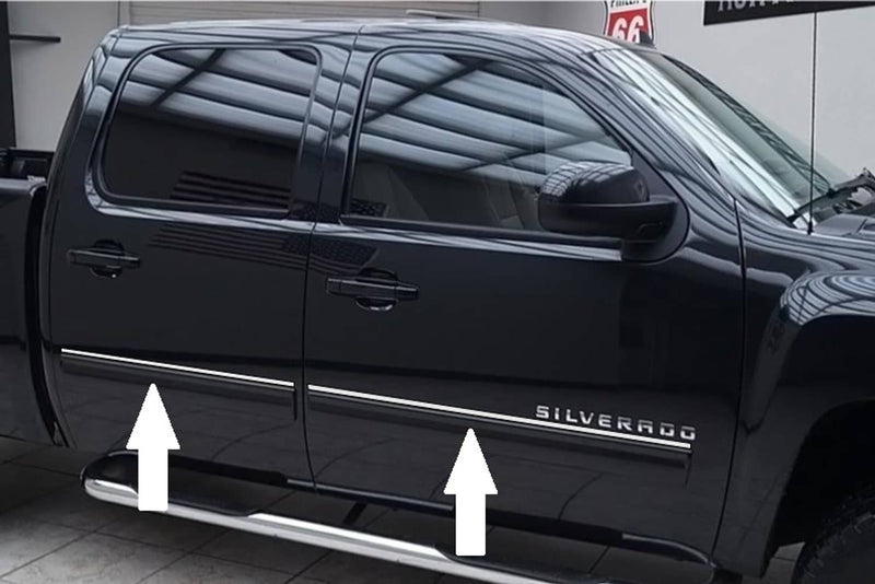 DURAFORCE Chrome Side Door Trim Rocker Panel Molding Package for Chevy Silverado 2007 2013