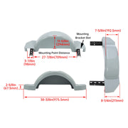 DURAFORCE Set of 2 Single Axle Trailer Fenders For 13" Wheels Tire Skirt Boat (Gray)