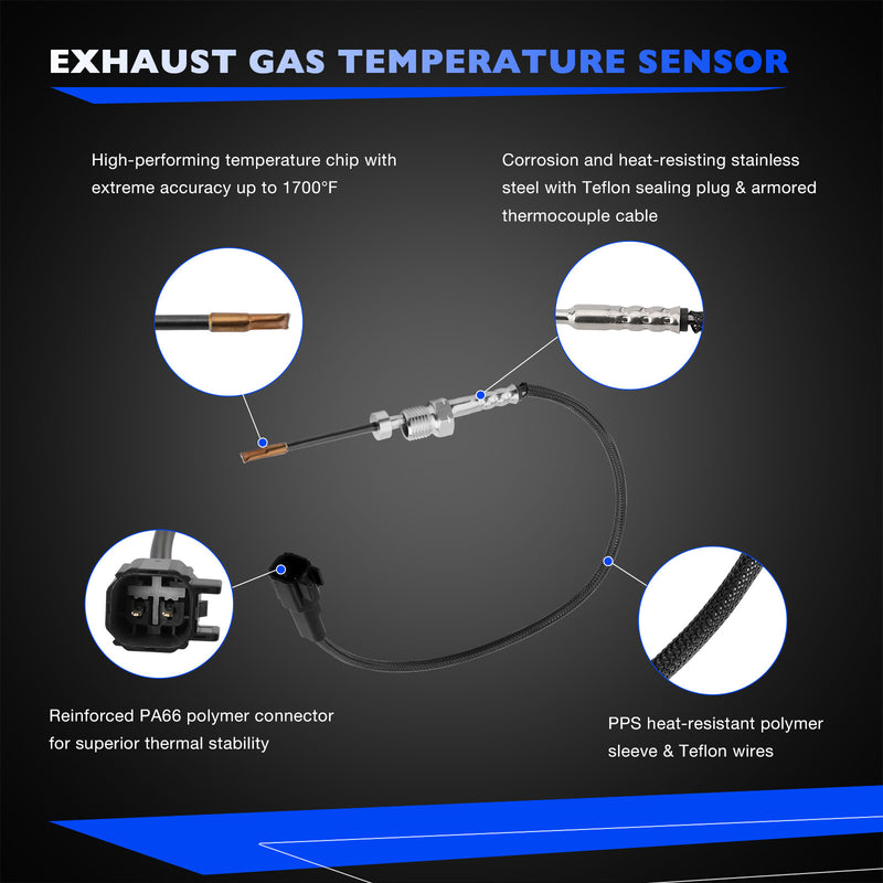Exhaust Gas Temperature EGT Sensor for Ford F250 F350 F450 F550 Transit 250 350