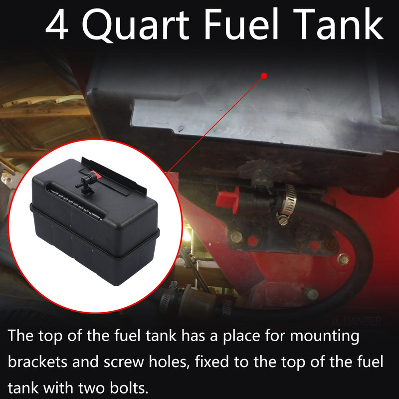 691993 4 Quart Plastic Fuel Tank with Cap Shut Off Valve for Briggs Stratt