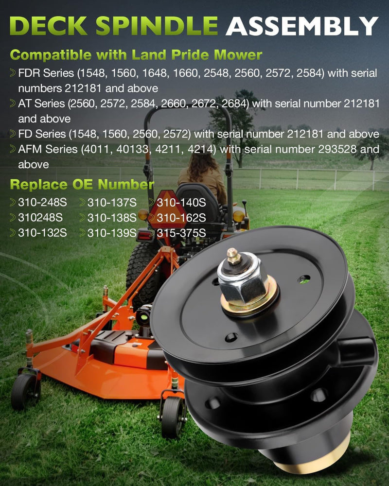 310-132S Deck Spindle 5 Inch Deck Pulley for Land Pride FDR AT FD AFM Mower