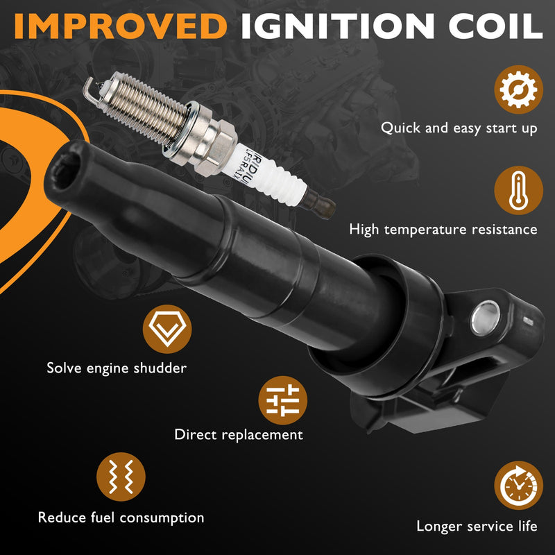 Ignition Coils & Iridium Spark Plug Pack for Kia Sorento Hyundai Tucson 09 13 4