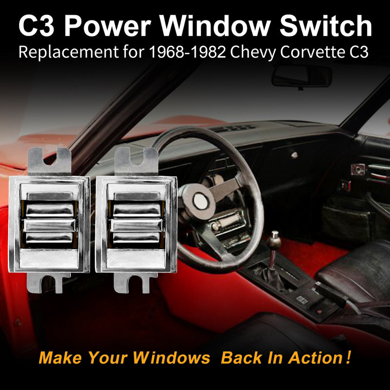1725109 Power Window Switch Left and Right Side for Chevy Corvette C3 1968-1982 2 Pack