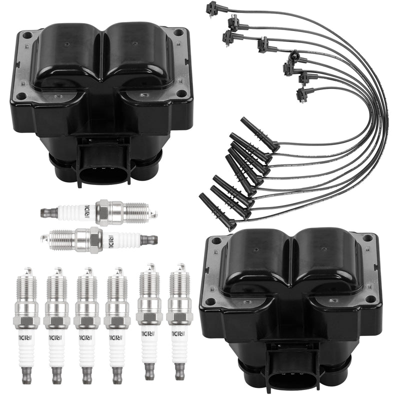 Ignition Coils & Iridium Spark Plugs Wire for Ford F150 Lincoln Mercury 91 01
