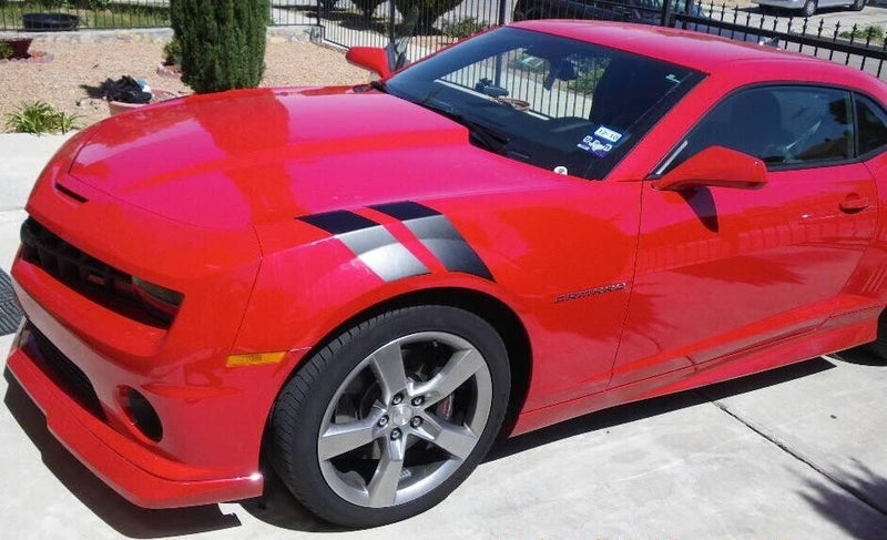 4 Inch Dual Fender Stripe Hash Mark Stripe Decal Graphic Kit for Chevy Camaro