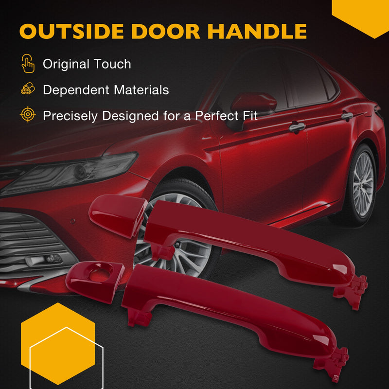 Exterior Door Handles Front Rear Kit for Toyota Camry 2012 2017 Red 4 Piece