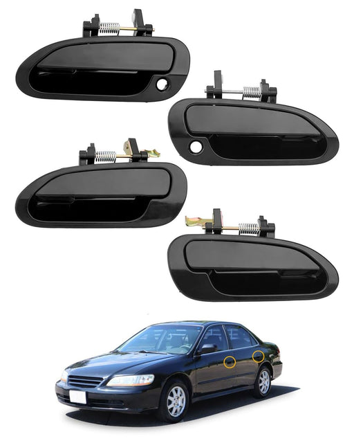 DURAFORCE Exterior Door Handles Front Rear for Honda Accord 1998 2002 4 Piece