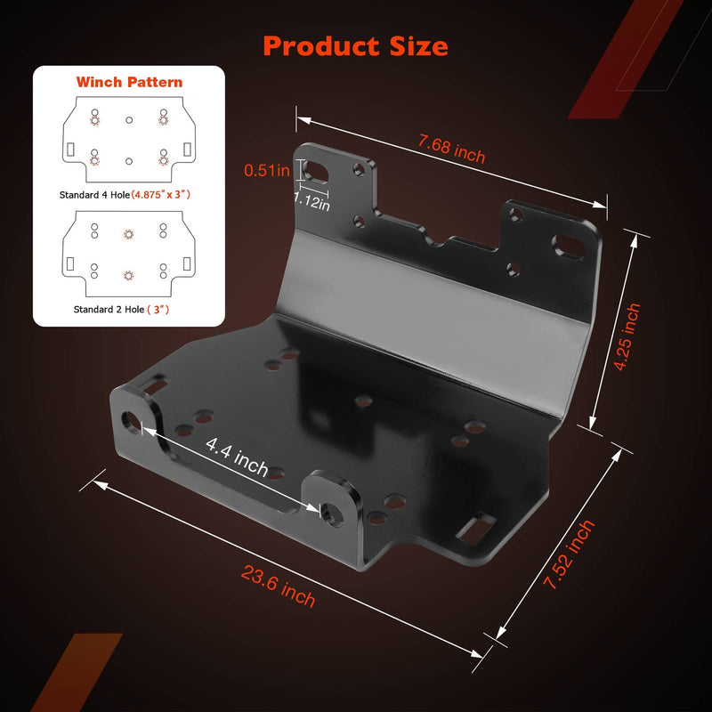 101275 Winch Plow Mount Bracket Plate for Yamaha Grizzly Kodiak 700 2016 2023