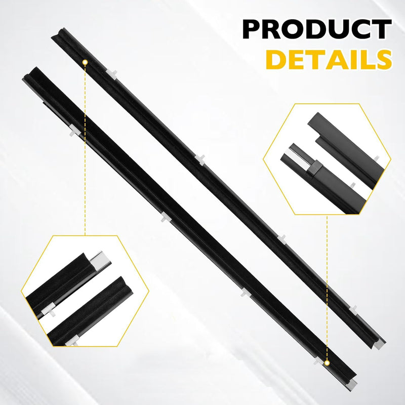 Front Weatherstrip Window Moulding Trim Seal Set for Toyota Tacoma 95 04 2 Piece