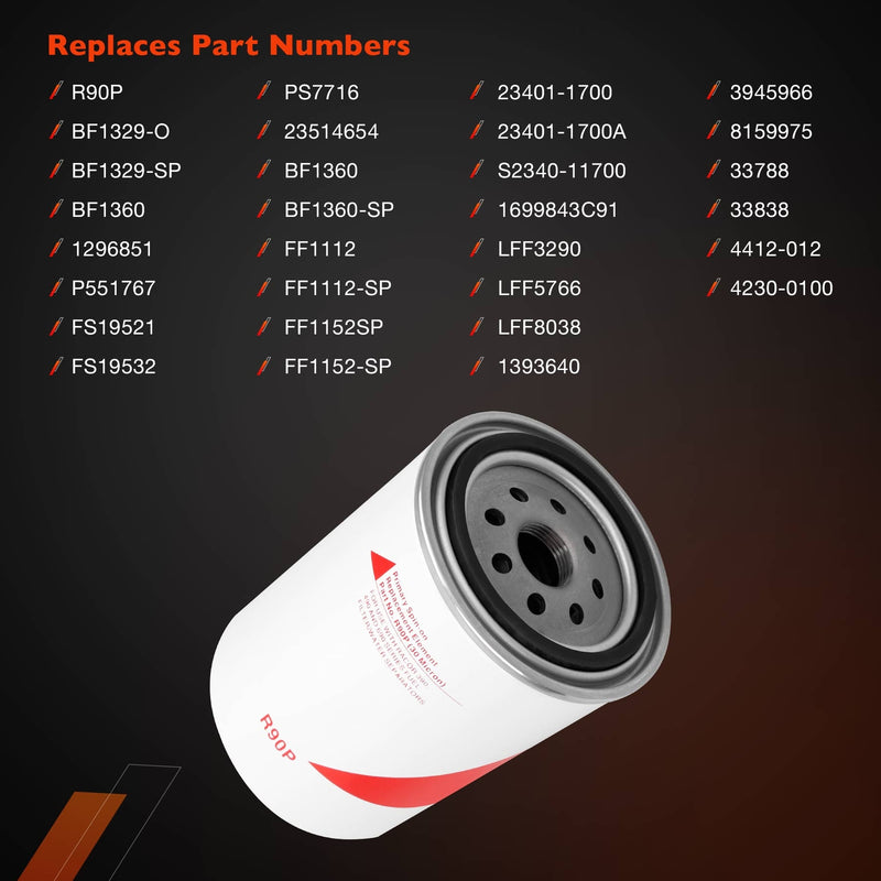 Fuel Filter Water Separator Spin On Element For 390RC 490R 690R 790R Series R90P