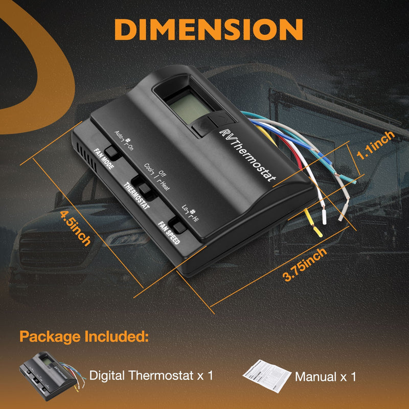83303862 RV Digital Thermostat for Coleman Mach Air Conditioners 8330 337 Black