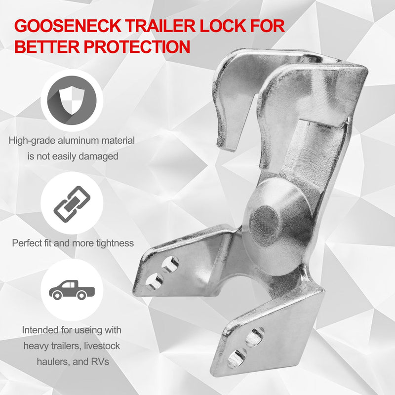 Gooseneck Trailer Lock Silver with Key Lock for RVs Livestock Haulers Trailers