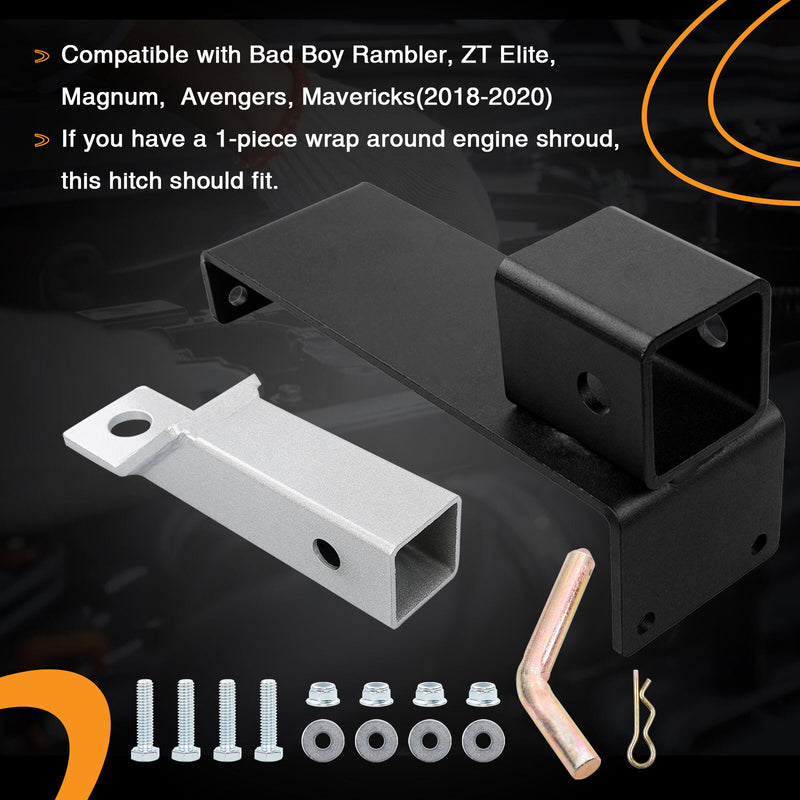 Black 2 Inch Trailer Hitch Receivers Kit for ZT Elite Magnum Avengers Mavericks