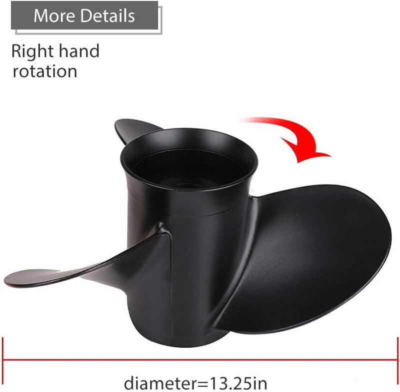 48 77344A45 Boat Propeller 13 1/4x17 for Mercury Outboard Engine 60 75 90 to 125HP