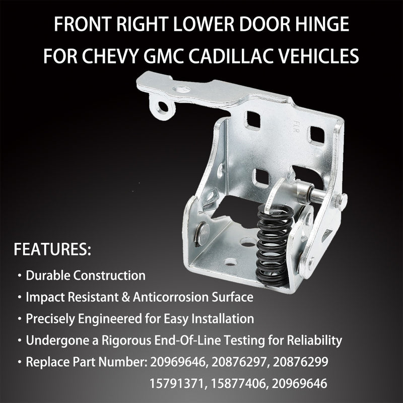 Lower Door Hinge Front Right Passenger Side for Chevy Silverado GMC Sierra 07 14