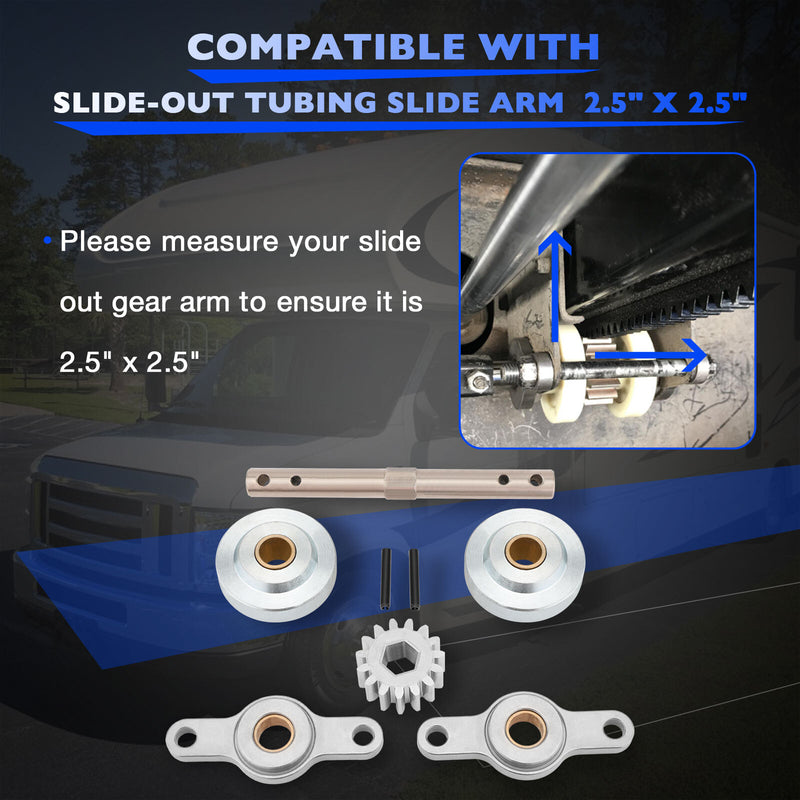 RV Slide Out Gear Box Pack Assembly 2.5 x 2.5 Part 15 Tooth