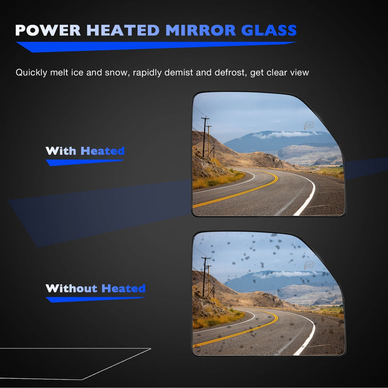 Heated Mirror Glass Upper Passenger Side Right for Ford F250 F350 SD 2017 2022