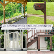 DURAFORCE U Shaped 4x4 Deck Post Concrete Anchor Spike Fence Base Black Powder Coated (4)