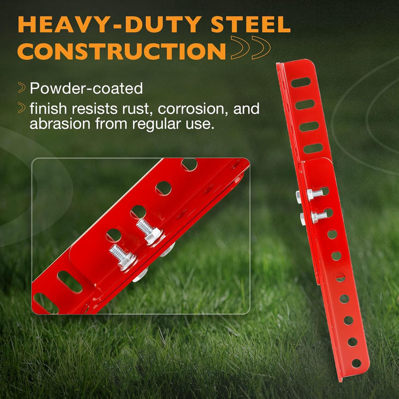 Lockable Trimmer Rack for Most Walk Behind Stand On and ZTR Lawn Mower Red