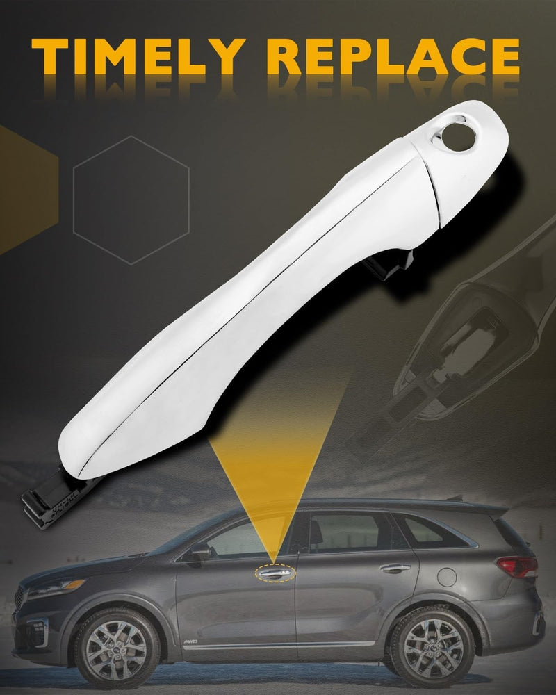 Exterior Door Handles Front Rear LH RH End Cap Cover for Kia Sorento 16-20 4