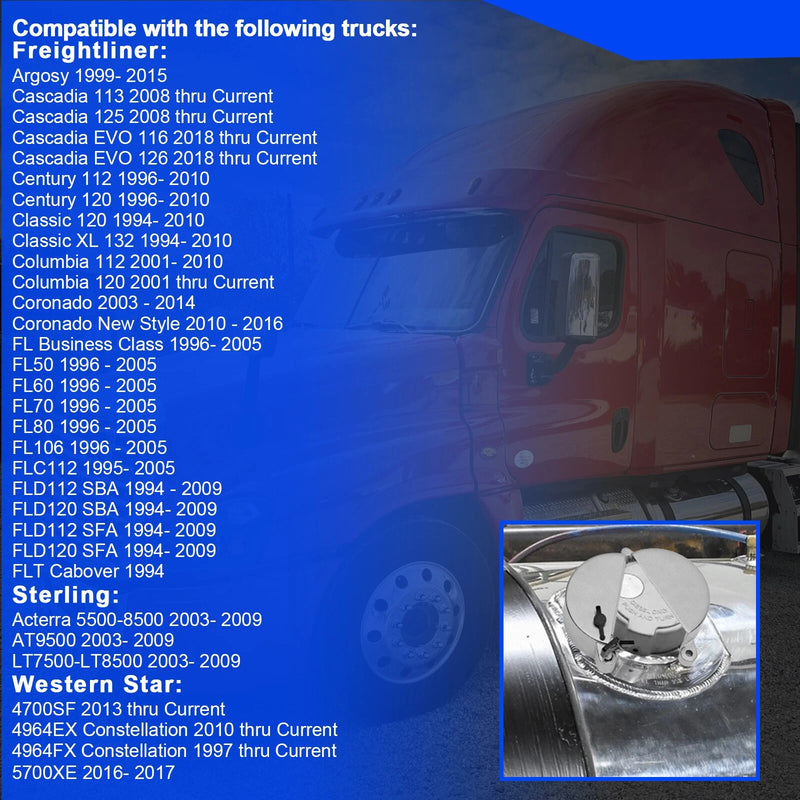 Semi Truck Locking Diesel Fuel Tank Cap Cover for Freightliner Western Star 2X