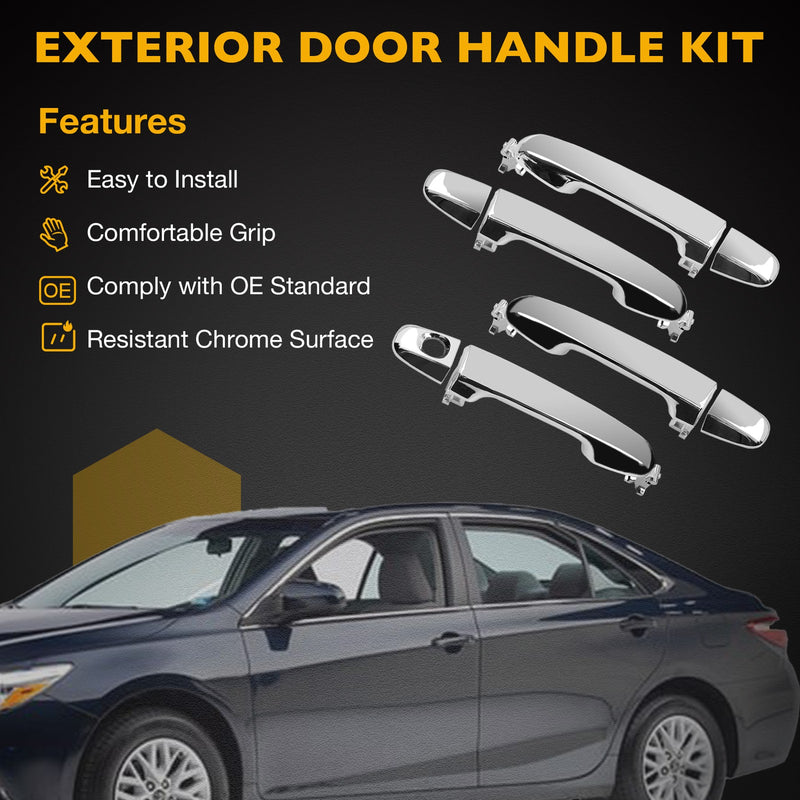 Exterior Door Handles Front Rear LH RH for Toyota 2012 2017 Camry Chrome 4 Piece