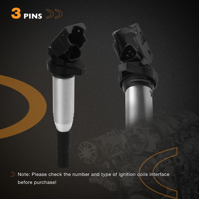 UF598 Ignition Coil Pack and Spark Plug Kit for Mini Cooper Peugeot 1.6L 07-16 4 Pack