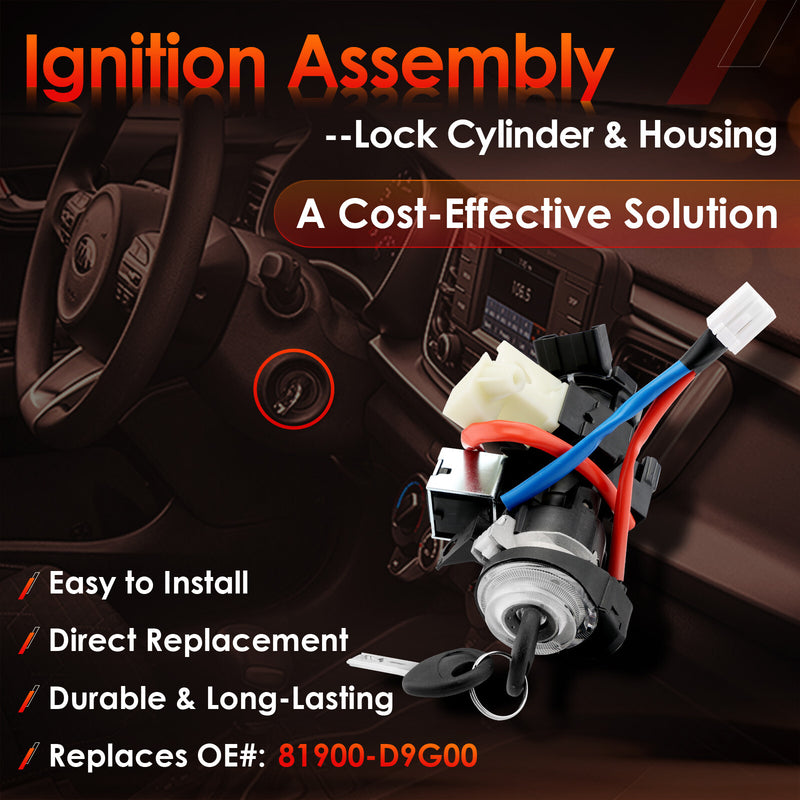 Ignition Lock Cylinder Switch & Housing w/ Keys for Kia Sportage 2017 2022