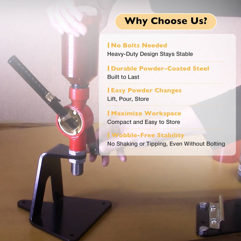 Reloading Powder Measure Stand for Most Powder Measures 7/8in Mount Hole Black