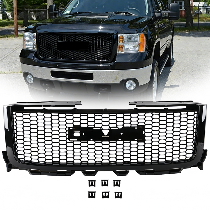 Front Grille Assembly Fits For 2011 2012 2013 2014 GMC Sierra 2500/3500 HD Black