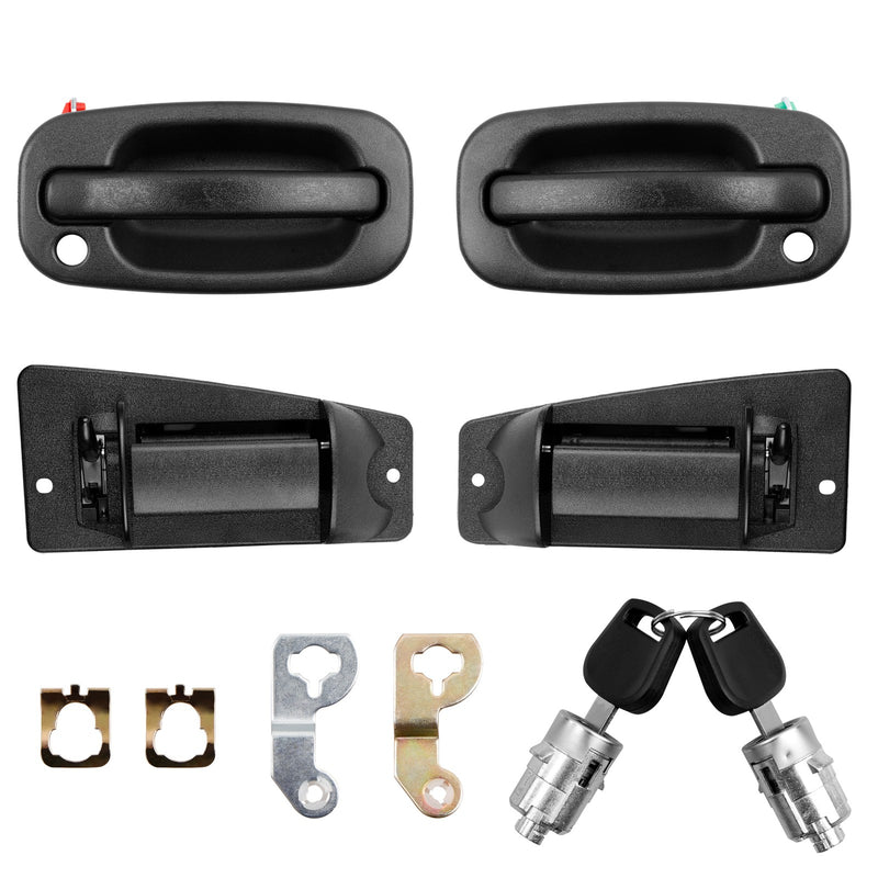 Door Handles With Lock Cylinder For Chevy Silverado GMC Sierra 1999 2007 4 Pack