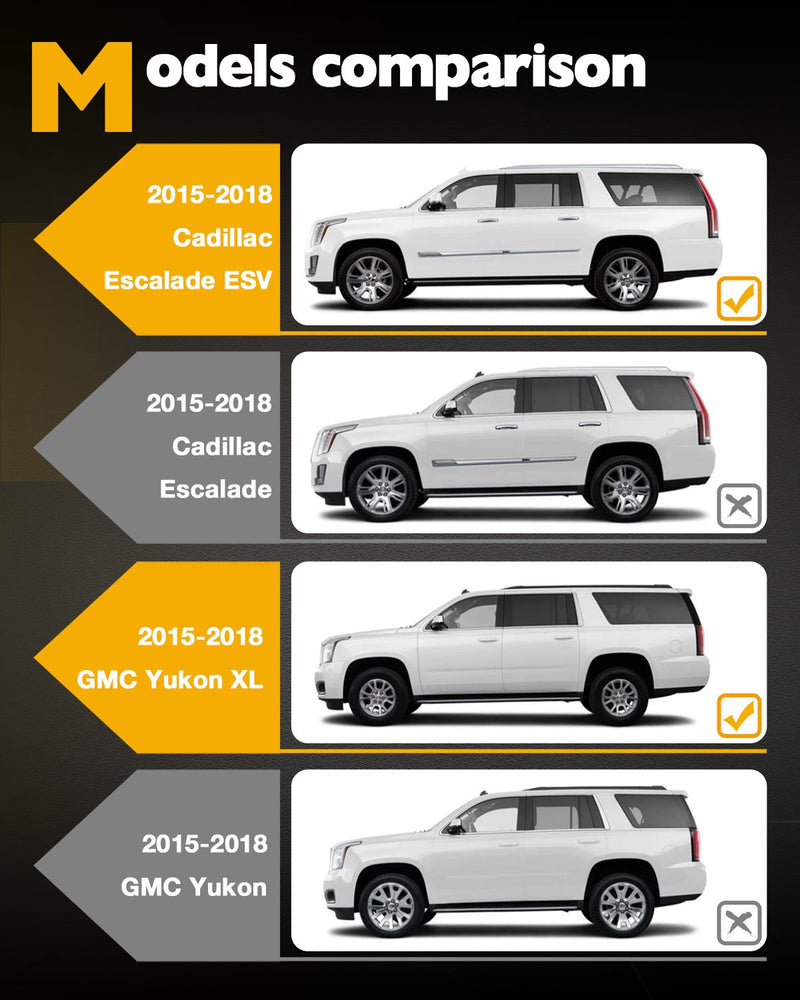 Door Window B C Pillar Trim Molding for Chevy Suburban GMC Yukon Cadillac 15 18