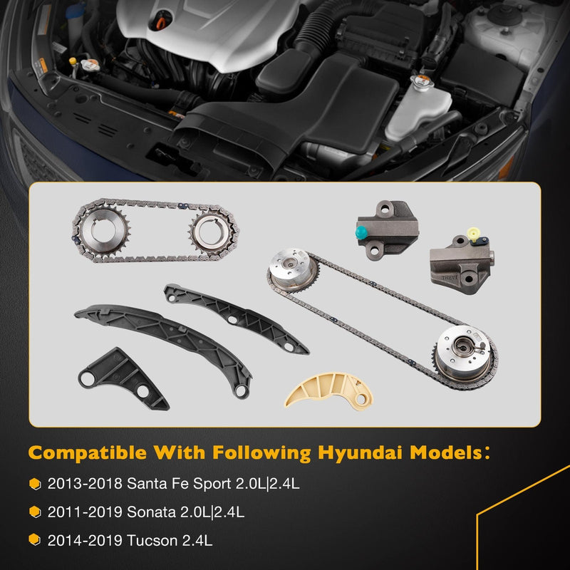 2.4L Timing Chain Kit w/ VVT Gear for Hyundai Kia Sonata Tucson Optima Sorento