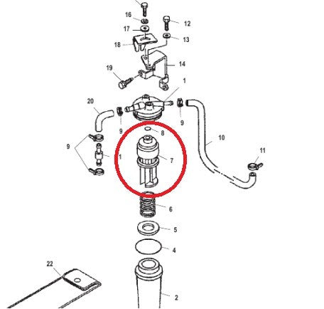 35-888289T2 15412-93J00 Fuel Filter Element Cartridge for Mercury Suzuki