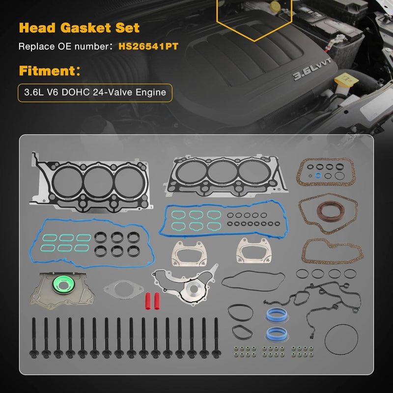 3.6L MLS Head Gasket with Bolts for Chrysler 200 300 Ram Dodge Jeep 2011 2016