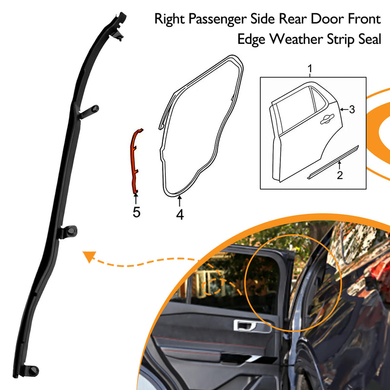BB5Z7825324B Rear Right Door Weatherstrip Seal For Ford Explorer 2011 To 2019
