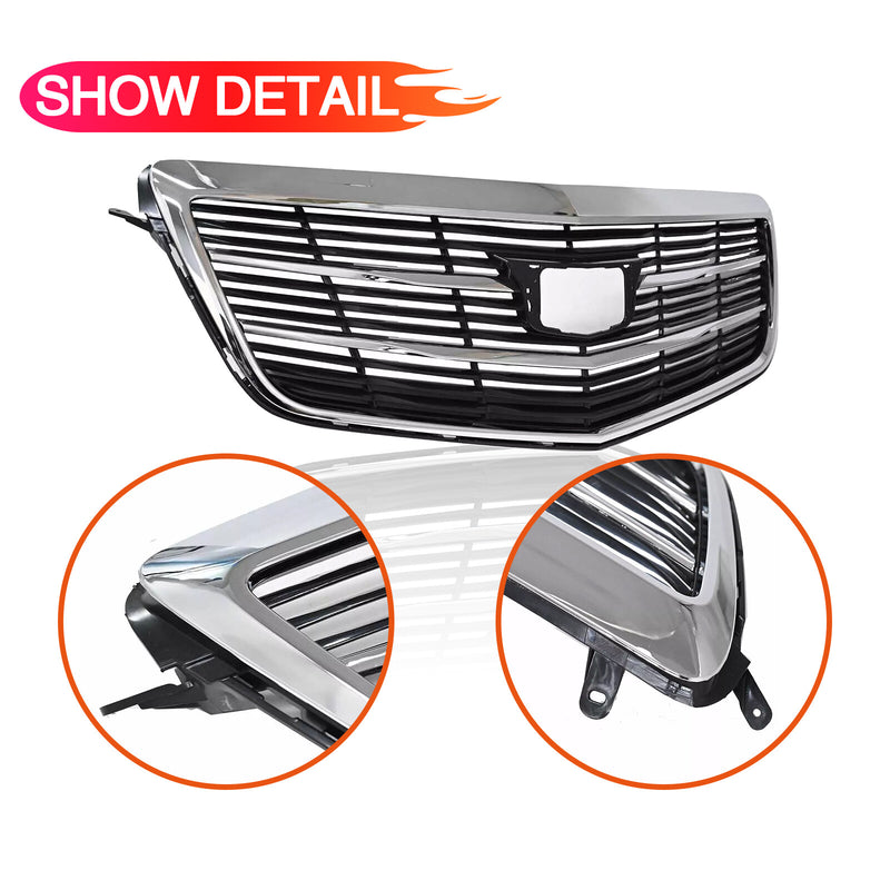 DURAFORCE Fits 2015 2016-2019 Cadillac ATS Front Grille Upper Bumper Grill W/Chrome 15-19