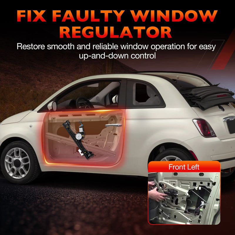 751 648 Front Left Power Window Regulator With Motor Assy For 2012 2019 Fiat 500
