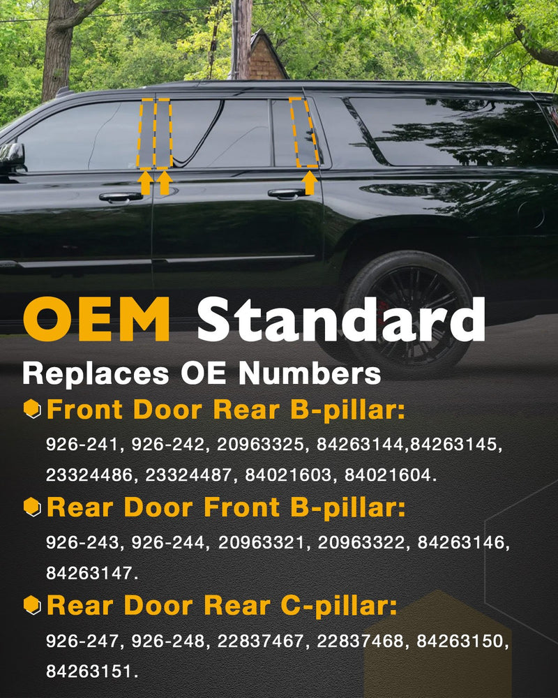 Door Window B C Pillar Trim Molding for Chevy Suburban GMC Yukon Cadillac 15 18