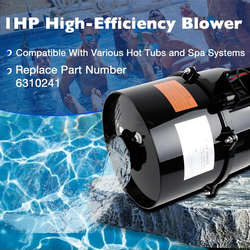 6310241 Pool Spa Blower Air Supply Silencer 2 Inch Plumbing 1HP 240V For Hot Tub