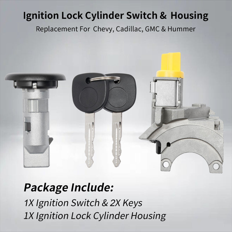 Ignition Lock Cylinder Switch & Housing for 2000 2007 Chevy Silverado GMC Sierra