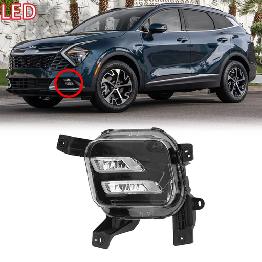 DURAFORCE Front Bumper LED Fog Light DRL Driving Light Left for Kia Sportage 2023-2024