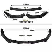 DURAFORCE Glossy Black Front Bumper Lip Splitter Chin For 2018-2024 Infiniti Q50 Luxe Base