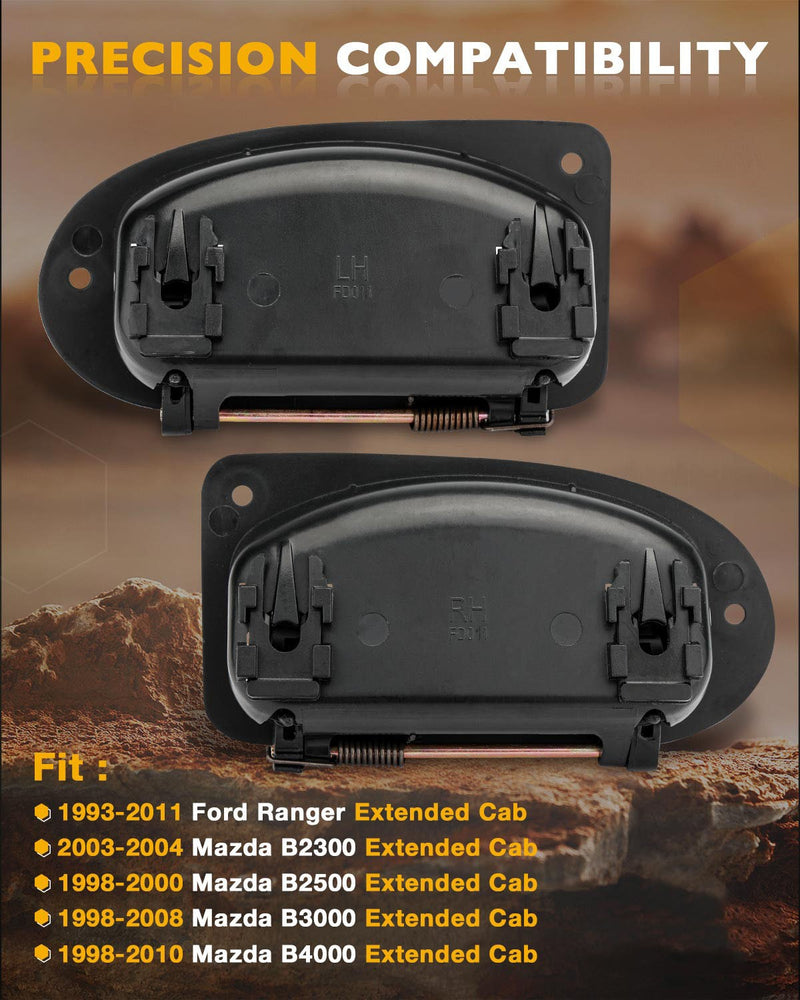 Interior Door Handles Rear Driver Passenger Side for Ford Ranger Mazda 1993 2011