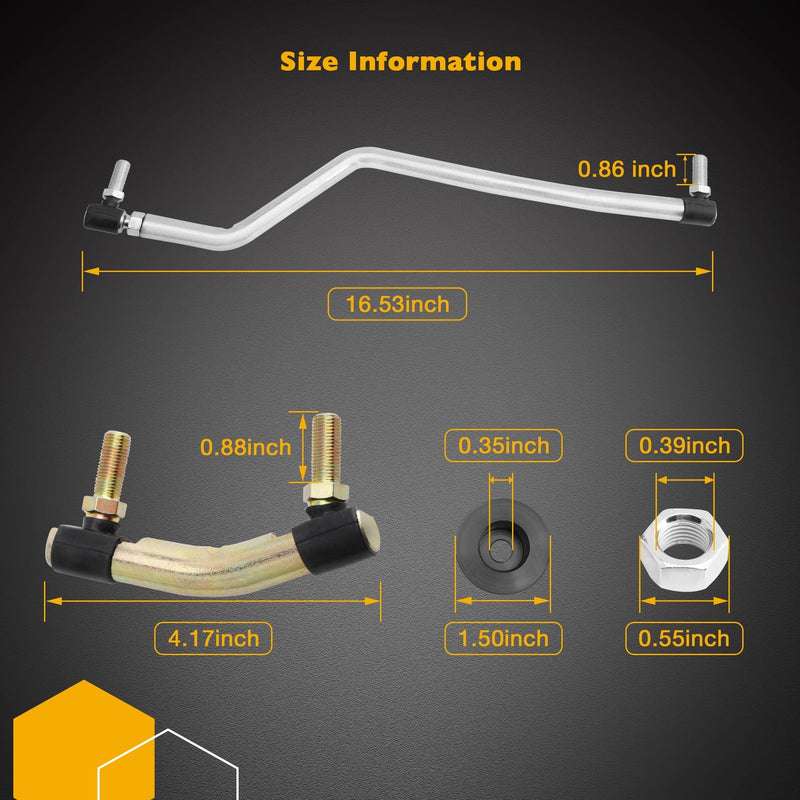 Adjustable LH RH Steering Drag Link With Gear Caps For Craftsman Husqvarna AYP