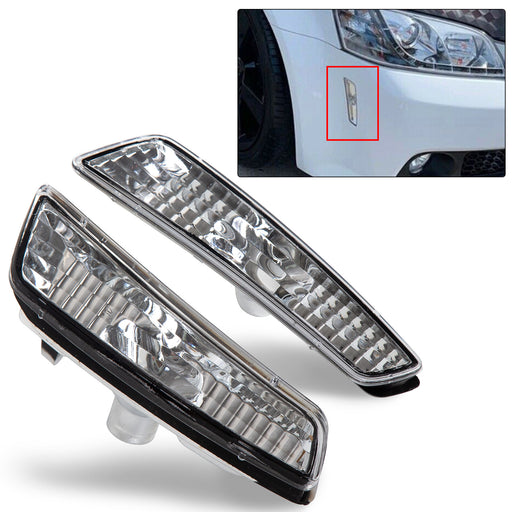 DURAFORCE Clear Front Fender Side Markers Lights Housing for Pontiac G8 GT GXP 2008 2009