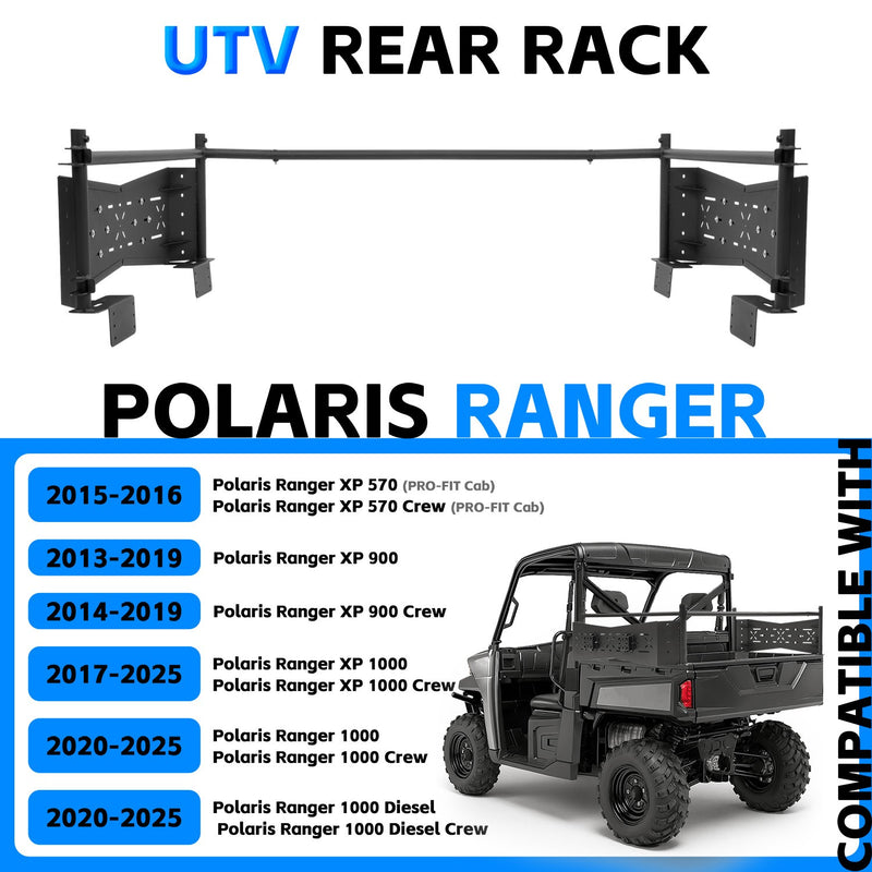 Rear Cargo Rack Bed Rack For Polaris Ranger XP 570 900 1000 Crew 15 25 Steel